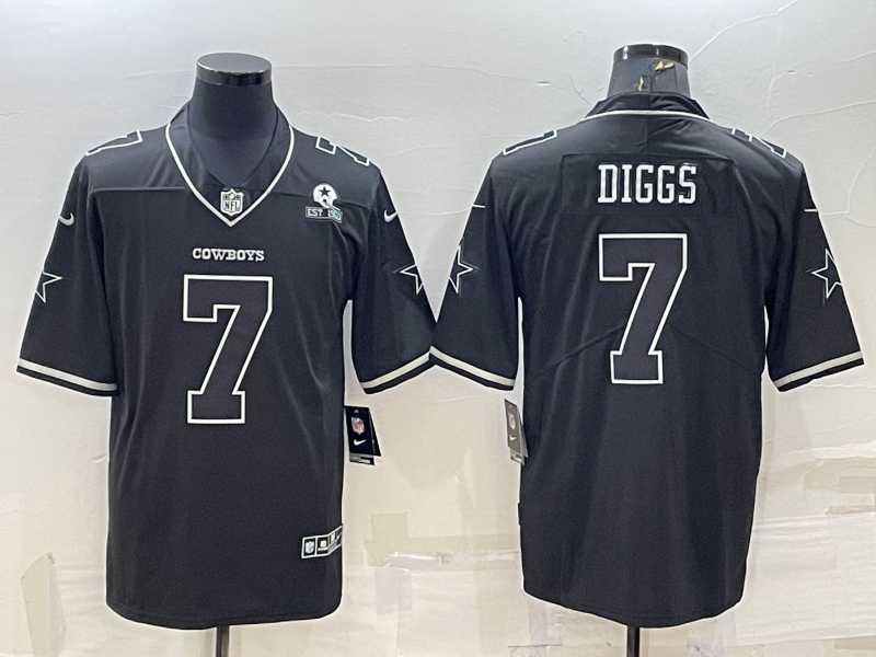 Mens Dallas Cowboys #7 Trevon Diggs Black With 1960 Patch Limited Stitched Football Jersey